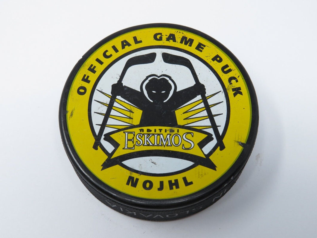 2002-03 Abitibi Eskimos Official Game Used Puck Hockey Team Quebec NOJHL