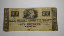 Load image into Gallery viewer, $100 18__ Reading Pennsylvania Obsolete Currency Bank Note Bill Remainder Berks