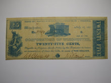 Load image into Gallery viewer, $.25 1861 Winchester Virginia VA Obsolete Currency Bank Note Bill Corp. of Win.