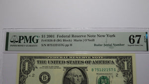 2 $1 2001 & 2003 Matching Radar Serial Numbers Federal Reserve Bank Note Bills