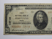 Load image into Gallery viewer, $20 1929 Portland Maine ME National Currency Bank Note Bill Charter #13716 FINE