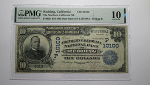 $10 1902 Redding California CA National Currency Bank Note Bill #10100 VG10 PMG