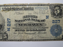 Load image into Gallery viewer, $5 1902 New Haven Connecticut CT National Currency Bank Note Bill Ch. #227 RARE