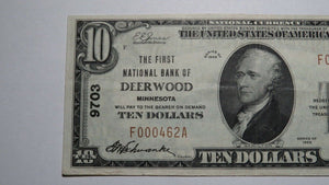 $10 1929 Deerwood Minnesota MN National Currency Bank Note Bill Ch. #9703 XF+