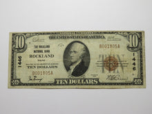 Load image into Gallery viewer, $10 1929 Rockland Maine ME National Currency Bank Note Bill Ch. #1446 FINE+