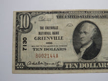 Load image into Gallery viewer, $10 1929 Greenville Ohio OH National Currency Bank Note Bill Charter #7130 VF