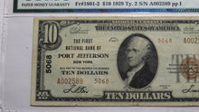 Load image into Gallery viewer, $10 1929 Port Jefferson New York NY National Currency Bank Note Bill #5068 VF30