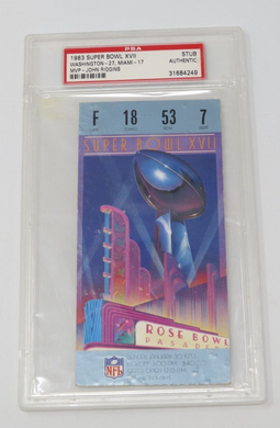 1983 Super Bowl XVII 17 Washington Redskins Vs. Miami Dolphins NFL Ticket Stub