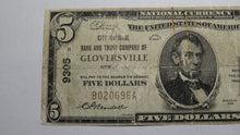 Load image into Gallery viewer, $5 1929 Gloversville New York NY National Currency Bank Note Bill Ch. #9305 RARE