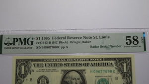 2 $1 1985 & 1988 Matching Radar Serial Numbers Federal Reserve Bank Note Bills