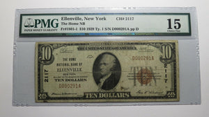 $10 1929 Ellenville New York NY National Currency Bank Note Bill Ch. #2117 F15