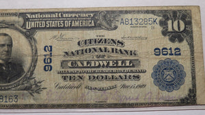 $10 1902 Caldwell New Jersey NJ National Currency Bank Note Bill #9612 FINE PCGS