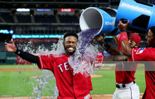 Load image into Gallery viewer, 2017 Delino DeShields Jr. Texas Rangers Game Used Worn Baseball Jersey! Matched!