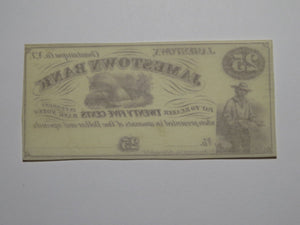 $.25 1862 Jamestown New York Obsolete Currency Note Bill Chautauqua UNC++