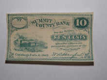 Load image into Gallery viewer, $.10 1862 Cuyahoga Falls Ohio OH Obsolete Currency Bank Note Bill Summit County