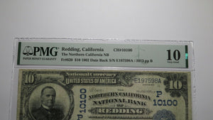 $10 1902 Redding California CA National Currency Bank Note Bill #10100 VG10 PMG