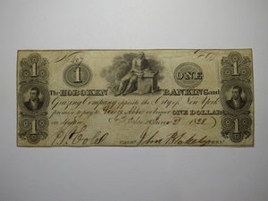 $1 1828 Hoboken New Jersey NJ Obsolete Currency Bank Note Bill Grazing Company