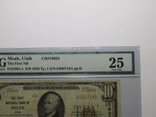 Load image into Gallery viewer, $10 1929 Moab Utah UT National Currency Bank Note Bill Charter #10925 VF25 PMG