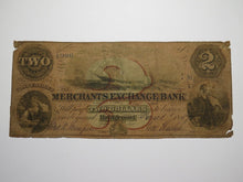 Load image into Gallery viewer, $2 1857 Bridgeport Connecticut CT Obsolete Currency Note Bill Merchants Exchange