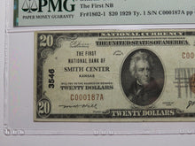 Load image into Gallery viewer, $20 1929 Smith Center Kansas National Currency Bank Note Bill #3546 VF30 Centre