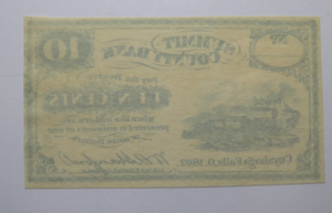 $.10 1862 Cuyahoga Falls Ohio OH Obsolete Currency Bank Note Bill Summit County