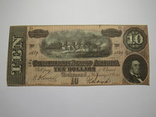 Load image into Gallery viewer, $10 1864 Richmond Virginia VA Confederate Currency Bank Note Bill RARE T68 VF+