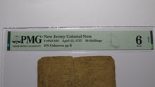 Load image into Gallery viewer, 1757 Thirty Shillings New Jersey NJ Colonial Currency Bank Note Bill PMG 30s