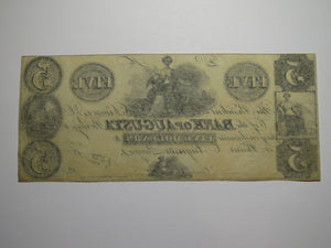 $5 18__ Augusta Georgia Obsolete Currency Note Bill Remainder Bank of Augusta