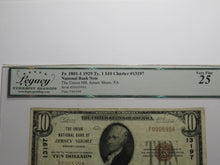 Load image into Gallery viewer, $10 1929 Jersey Shore Pennsylvania National Currency Bank Note Bill #13197 VF25