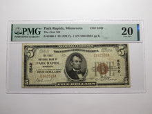 Load image into Gallery viewer, $5 1929 Park Rapids Minnesota MN National Currency Bank Note Bill Ch. #5542 VF20