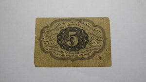 1863 $.05 First Issue Fractional Currency Obsolete Bank Note Bill! 1st Issue!