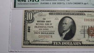 $10 1929 Flemington New Jersey NJ National Currency Bank Note Bill Ch. #892 VF35