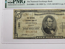 Load image into Gallery viewer, $5 1929 Augusta Georgia GA National Currency Bank Note Bill Ch. #1860 F15 PMG