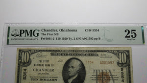 $10 1929 Chandler Oklahoma OK National Currency Bank Note Bill Ch #5354 VF25 PMG