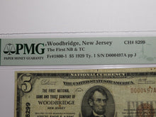 Load image into Gallery viewer, $5 1929 Woodbridge New Jersey NJ National Currency Bank Note Bill Ch #8299 VF25