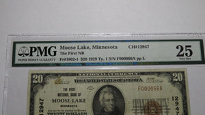 $20 1929 Moose Lake Minnesota MN National Currency Bank Note Bill Ch #12947 VF25