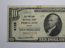 Load image into Gallery viewer, $10 1929 Portland Maine ME National Currency Bank Note Bill Charter #4128 VF