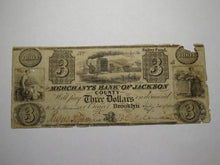 Load image into Gallery viewer, $3 1840 Brooklyn Michigan MI Obsolete Currency Bank Note Bill Jackson Merchants