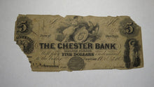 Load image into Gallery viewer, $5 1862 Chester New York NY Obsolete Currency Bank Note Bill! Orange County Bank