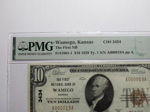 $10 1929 Wamego Kansas KS National Currency Bank Note Bill Ch. #3434 VF25