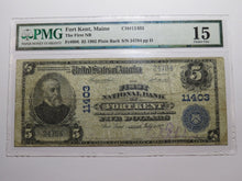 Load image into Gallery viewer, $5 1902 Fort Kent Maine ME National Currency Bank Note Bill Ch. #11403 PMG F15