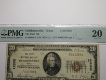 Load image into Gallery viewer, $20 1929 Hebbronville Texas TX National Currency Bank Note Bill Ch. #12995 VF20