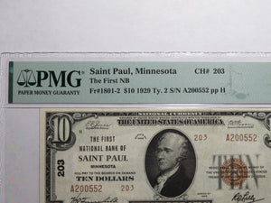 $10 1929 Saint Paul Minnesota National Currency Bank Note Bill Ch #2522 VF35 St.