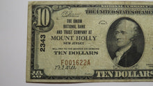 Load image into Gallery viewer, $10 1929 Mount Holly New Jersey NJ National Currency Bank Note Bill Ch #2343 Mt.