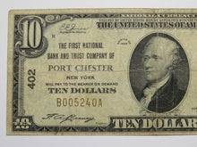 Load image into Gallery viewer, $10 1929 Port Chester New York NY National Currency Bank Note Bill Ch. #402 FINE