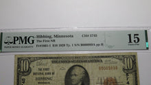 Load image into Gallery viewer, $10 1929 Hibbing Minnesota MN National Currency Bank Note Bill Ch. #5745 F15 PMG