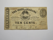 Load image into Gallery viewer, $.10 1863 Montgomery Alabama AL Obsolete Currency Bank Note Bill VF Condition