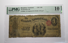 Load image into Gallery viewer, $1 1865 Brandon Vermont National Currency Bank Note Bill 404 Original Series Ace