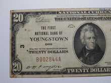 Load image into Gallery viewer, $20 1929 Youngstown Ohio OH National Currency Bank Note Bill Charter #3 FINE