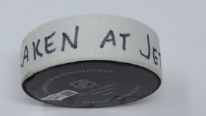 2022-23 Seattle Kraken Vs. Winnipeg Jets Game Used Puck -NHL Tracker Puck